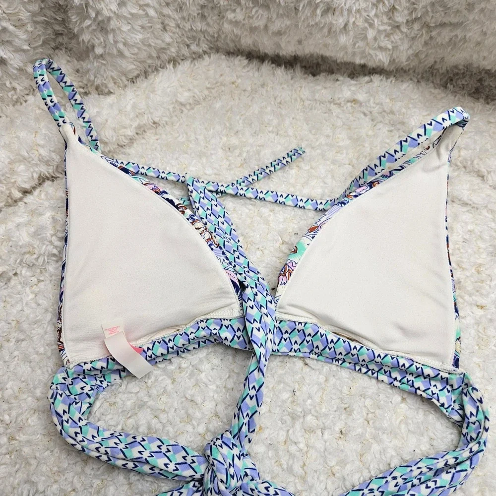 Victoria's Secret The Plunge Halter‎ Paisley Pattern Bikini Top sz S